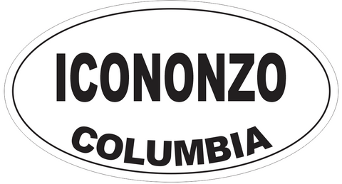 Icononzo Columbia Oval Bumper Sticker or Helmet Sticker D4912