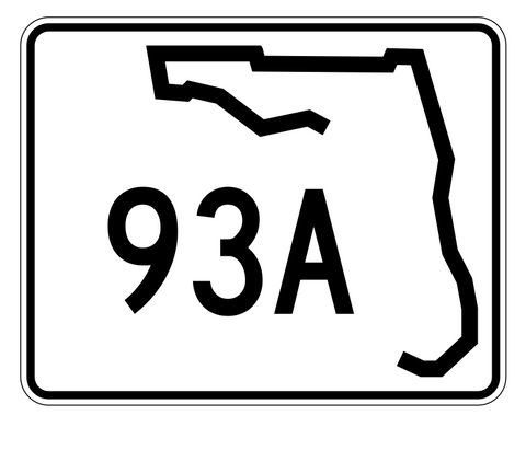 Florida State Road 93A Sticker Decal R1424 Highway Sign - Winter Park Products