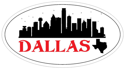 Dallas Texas Oval Bumper Sticker or Helmet Sticker D3715 Euro Oval Auto Decal