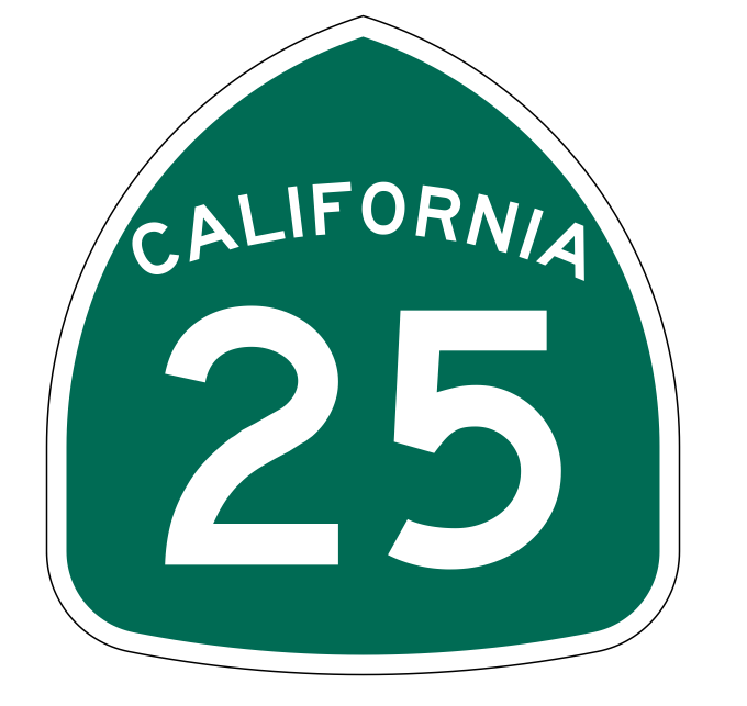 California State Route 25 Sticker Decal R1131 Highway Sign - Winter Park Products