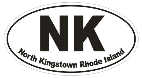 North Kingstown Rhode Island Oval Bumper Sticker or Helmet Sticker D1522 Euro - Winter Park Products