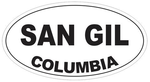 San Gil Columbia Oval Bumper Sticker or Helmet Sticker D5504