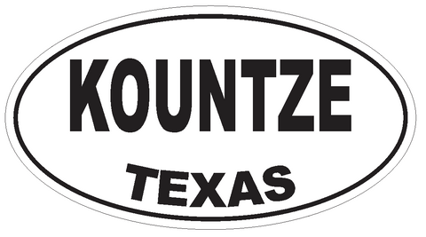Kountze Texas Oval Bumper Sticker or Helmet Sticker D3559 Euro Oval - Winter Park Products