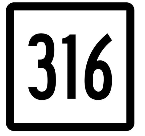 Connecticut State Route 316 Sticker Decal R5243 Highway Route Sign