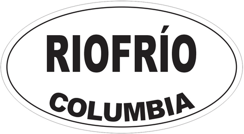 Riofrio Columbia Oval Bumper Sticker or Helmet Sticker D4740