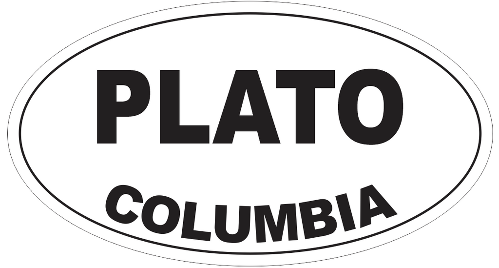 Plato Columbia Oval Bumper Sticker or Helmet Sticker D4561
