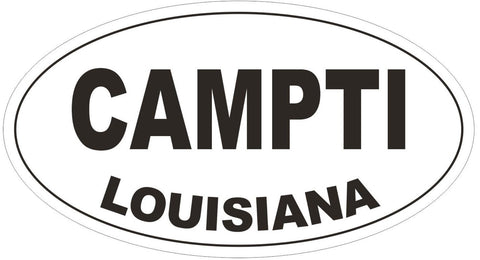 Campti Louisiana Oval Bumper Sticker or Helmet Sticker D3794