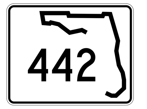 Florida State Road 442 Sticker Decal R1579 Highway Sign - Winter Park Products