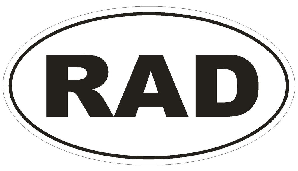 RAD Oval Bumper Sticker or Helmet Sticker D1748 Euro Oval - Winter Park Products