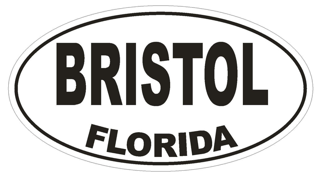 Bristol Florida Oval Bumper Sticker or Helmet Sticker D1458 Euro Oval - Winter Park Products
