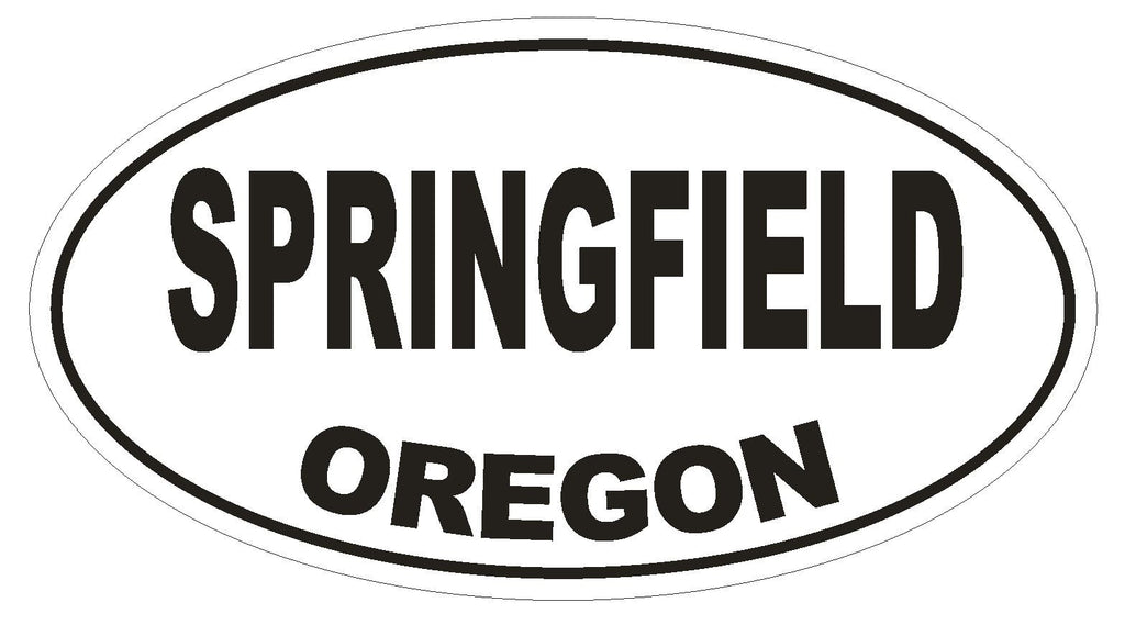 Springfield Oregon Oval Bumper Sticker or Helmet Sticker D1645 Euro Oval - Winter Park Products