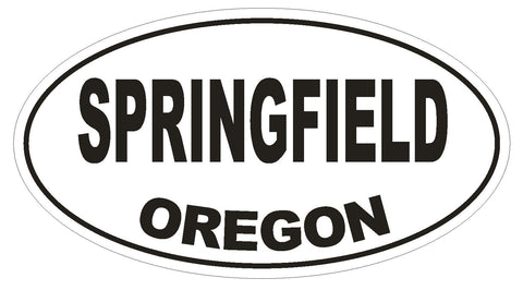 Springfield Oregon Oval Bumper Sticker or Helmet Sticker D1645 Euro Oval - Winter Park Products
