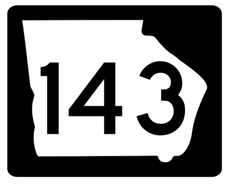 Georgia State Route 143 Sticker R3809 Highway Sign