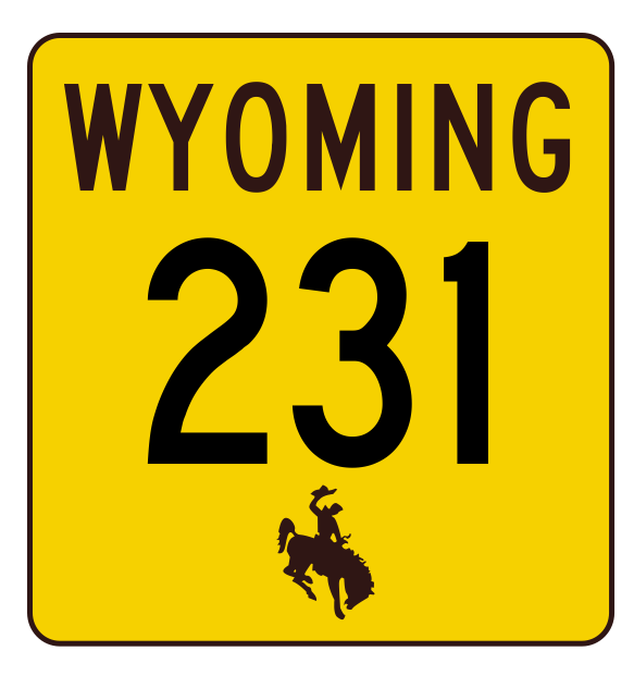 Wyoming Highway 231 Sticker R3473 Highway Sign