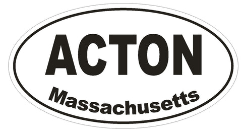 Acton Massachusetts Oval Bumper Sticker or Helmet Sticker D1380 Euro Oval - Winter Park Products