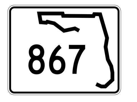 Florida State Road 867 Sticker Decal R1735 Highway Sign - Winter Park Products