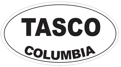 Tasco Columbia Oval Bumper Sticker or Helmet Sticker D4355