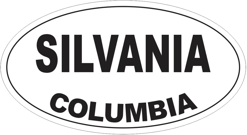 Silvania Columbia Oval Bumper Sticker or Helmet Sticker D4490