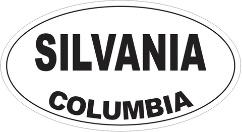 Silvania Columbia Oval Bumper Sticker or Helmet Sticker D4490
