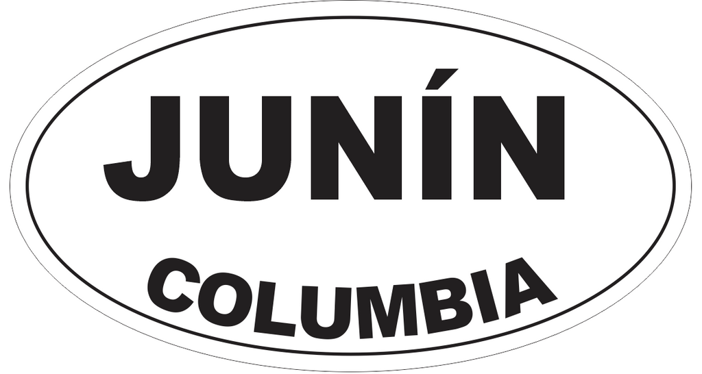 Junin Columbia Oval Bumper Sticker or Helmet Sticker D4474