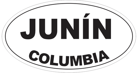 Junin Columbia Oval Bumper Sticker or Helmet Sticker D4474
