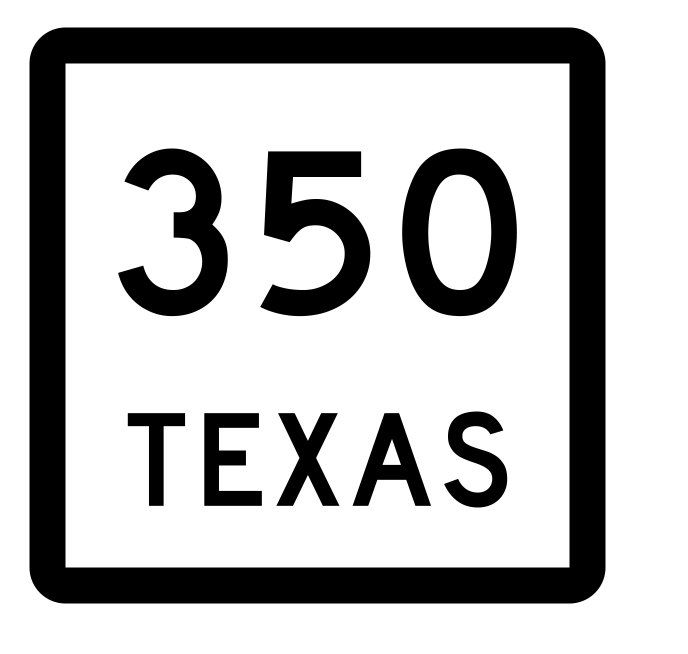 Texas State Highway 350 Sticker Decal R2645 Highway Sign