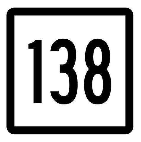 Connecticut State Highway 138 Sticker Decal R5153 Highway Route Sign