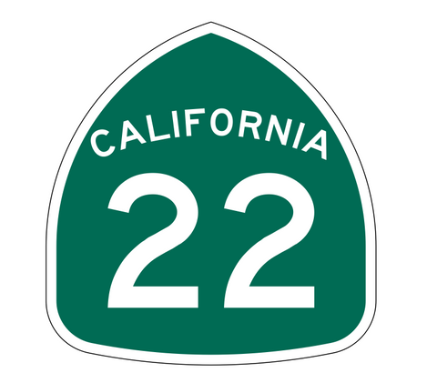 California State Route 22 Sticker Decal R1128 Highway Sign - Winter Park Products