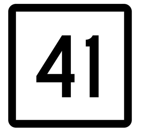 Connecticut State Highway 41 Sticker Decal R5081 Highway Route Sign