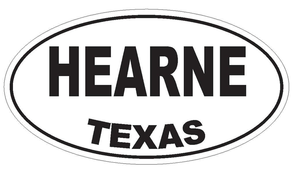 Hearne Texas Oval Bumper Sticker or Helmet Sticker D3484 Euro Oval - Winter Park Products