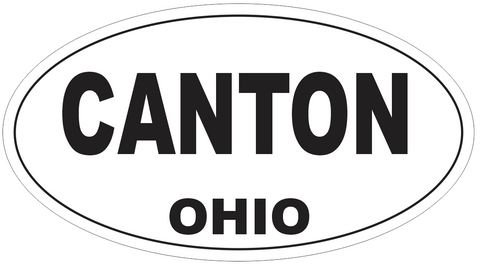 Canton Ohio Oval Bumper Sticker or Helmet Sticker D6055