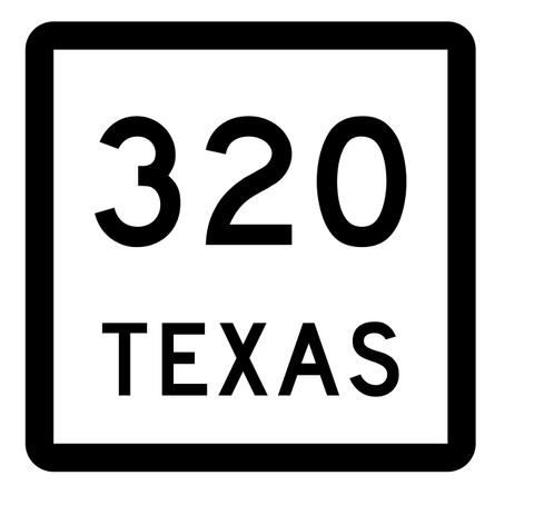 Texas State Highway 320 Sticker Decal R2615 Highway Sign