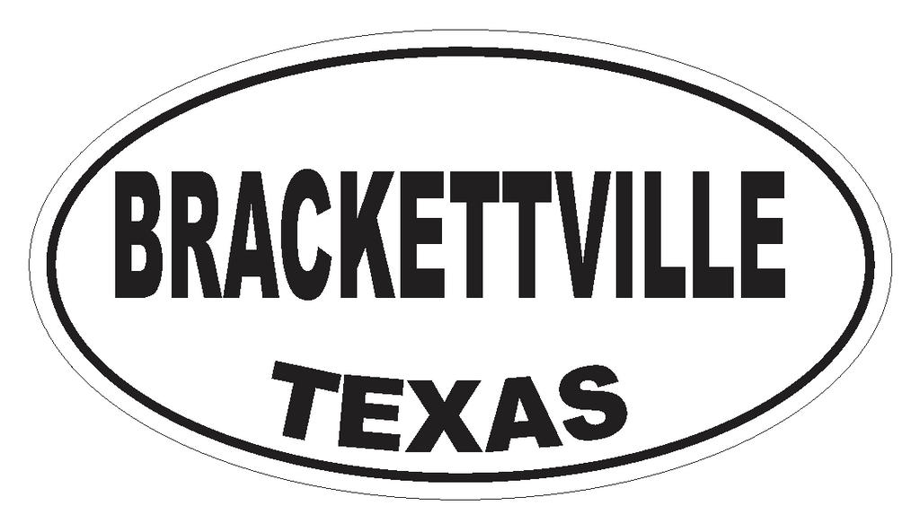 Brackettville Texas Oval Bumper Sticker or Helmet Sticker D3186 Euro Oval - Winter Park Products