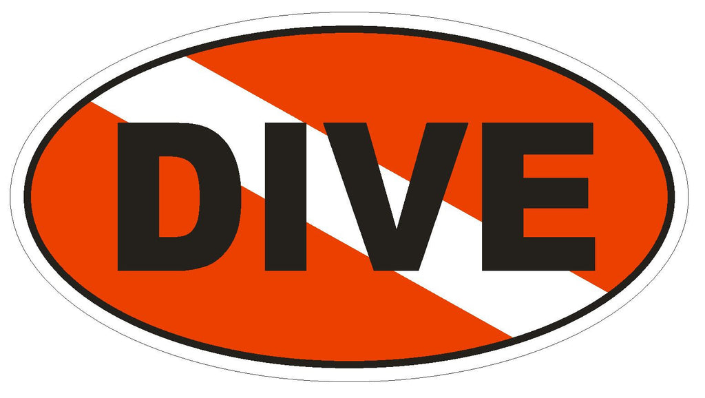 DIVE Oval Bumper Sticker or Helmet Sticker D1834 Euro Oval - Winter Park Products