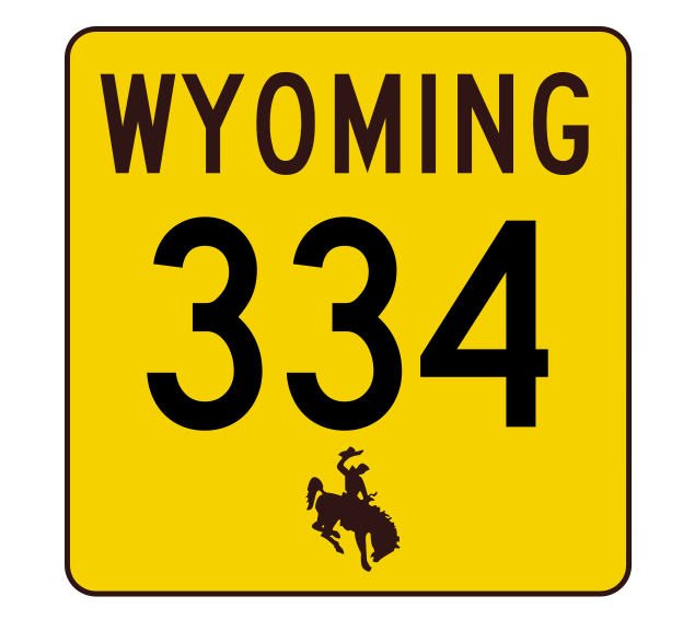 Wyoming Highway 334 Sticker R3517 Highway Sign