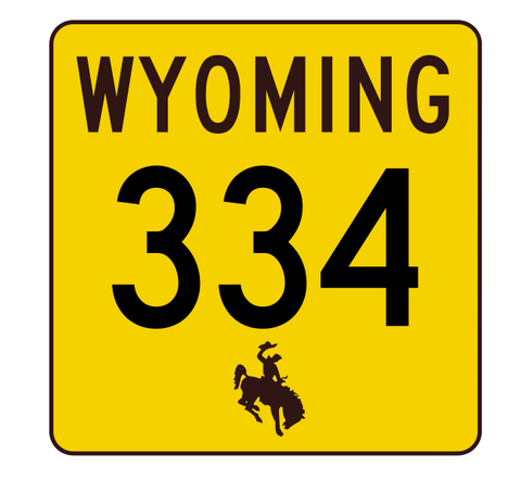 Wyoming Highway 334 Sticker R3517 Highway Sign