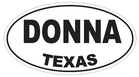 Donna Texas Oval Bumper Sticker or Helmet Sticker D3346 Euro Oval - Winter Park Products