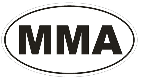 MMA Oval Bumper Sticker or Helmet Sticker D1884 Euro Oval Mixed Martial Arts - Winter Park Products
