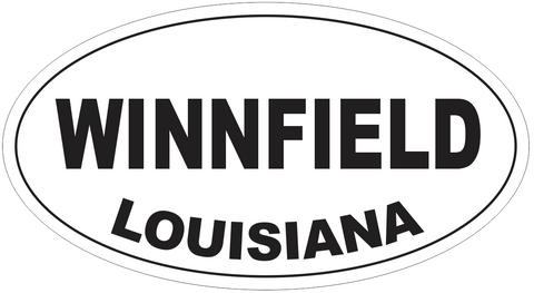 Winnfield Louisiana Oval Bumper Sticker or Helmet Sticker D4030