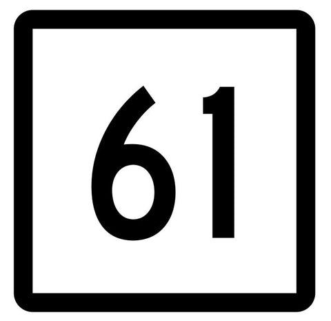 Connecticut State Highway 61 Sticker Decal R5092 Highway Route Sign