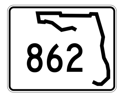 Florida State Road 862 Sticker Decal R1733 Highway Sign - Winter Park Products
