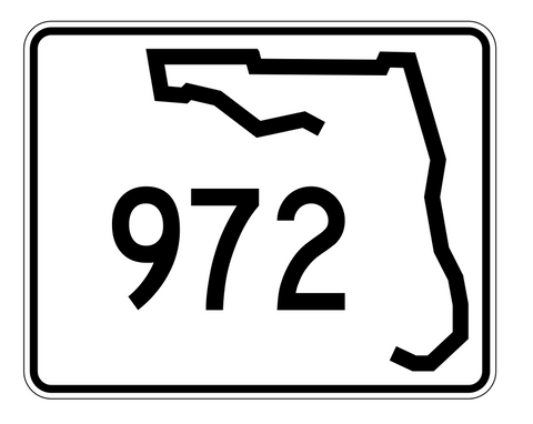Florida State Road 972 Sticker Decal R1762 Highway Sign - Winter Park Products