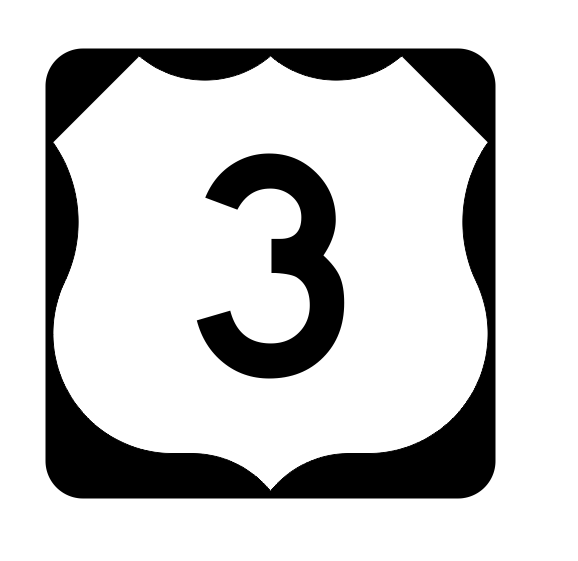 US Route 3 Sticker R1871 Highway Sign Road Sign - Winter Park Products