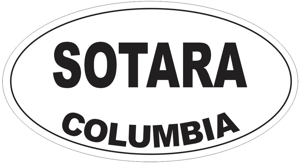 Sotara Columbia Oval Bumper Sticker or Helmet Sticker D4418