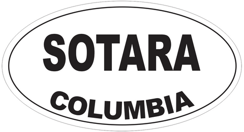 Sotara Columbia Oval Bumper Sticker or Helmet Sticker D4418