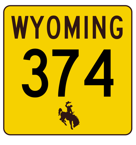Wyoming Highway 374 Sticker R3528 Highway Sign