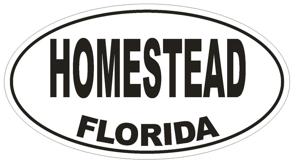 Homestead Florida Oval Bumper Sticker or Helmet Sticker D1534 Euro Oval - Winter Park Products