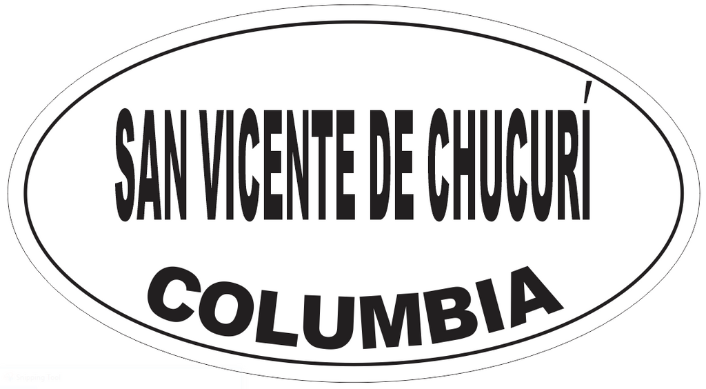 San Vicente de Chucuri Columbia Oval Bumper Sticker or Helmet Sticker D6009
