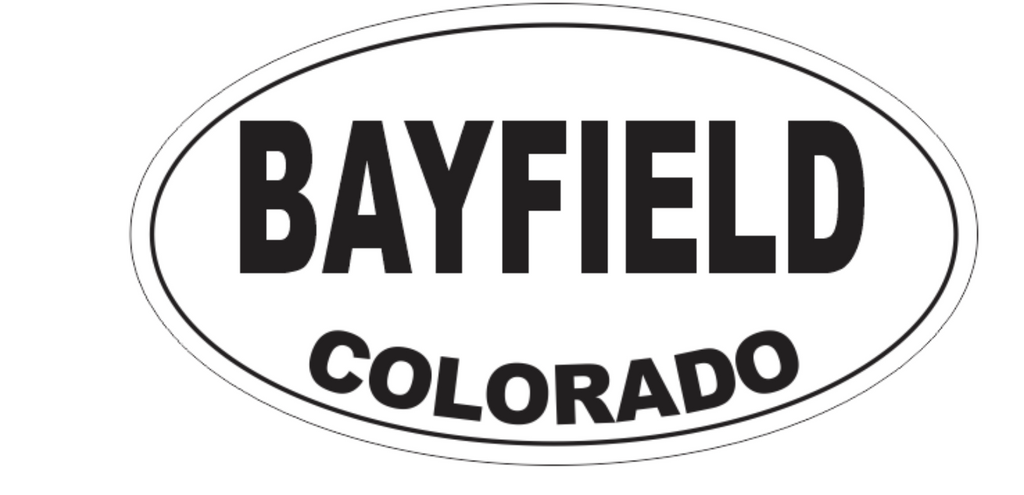 Bayfield Colorado Oval Bumper Sticker D7154 Euro Oval