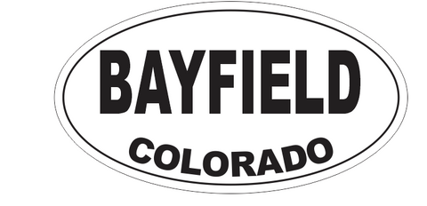 Bayfield Colorado Oval Bumper Sticker D7154 Euro Oval